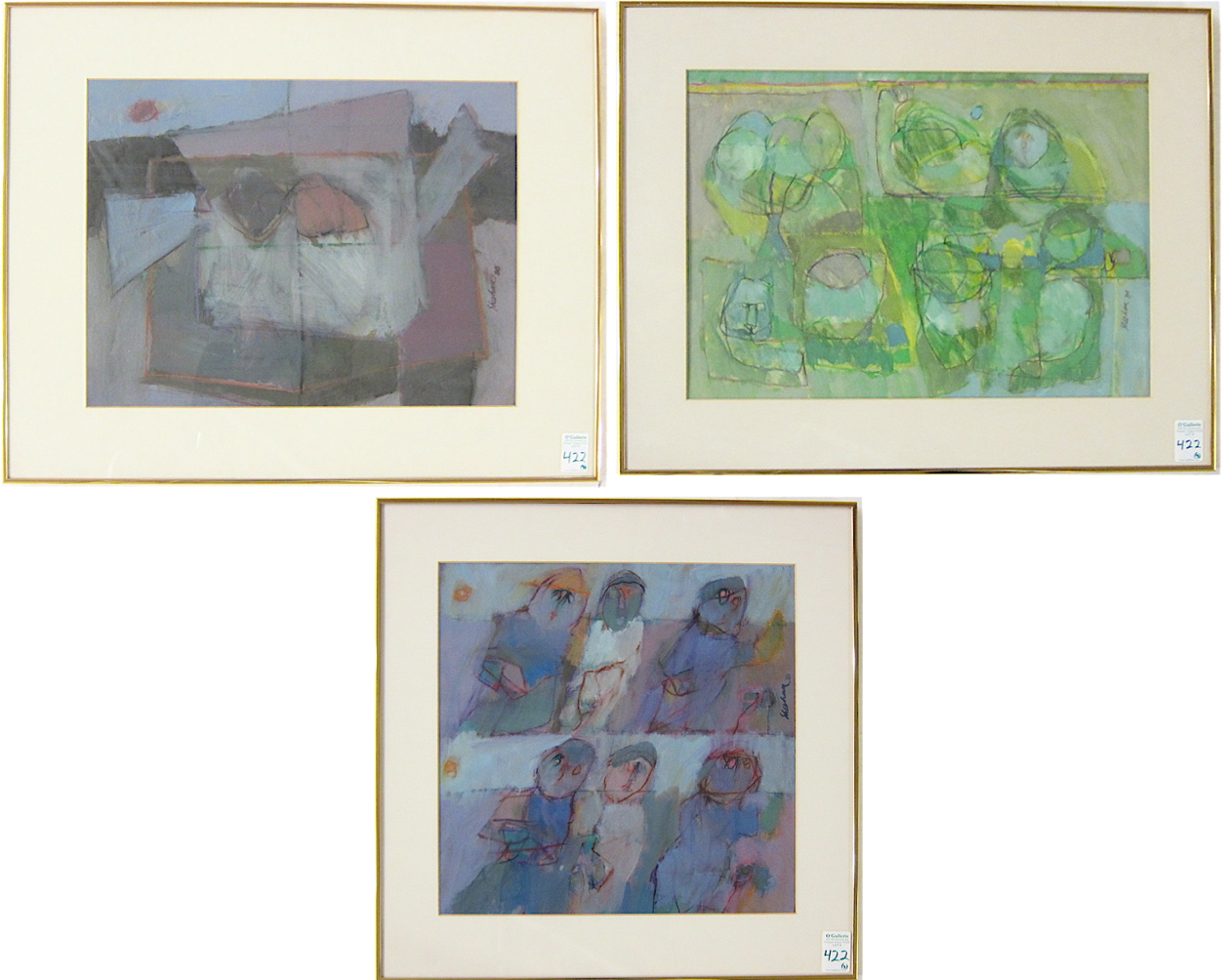 EVELYN SHEEHAN THREE MIXED MEDIAS