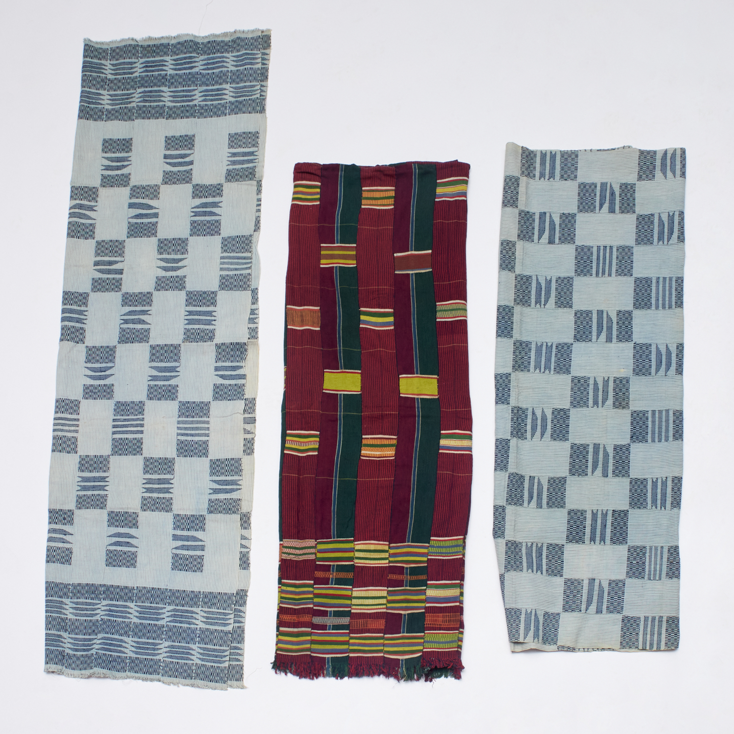 EWE PEOPLES, (3) KENTE CLOTHS