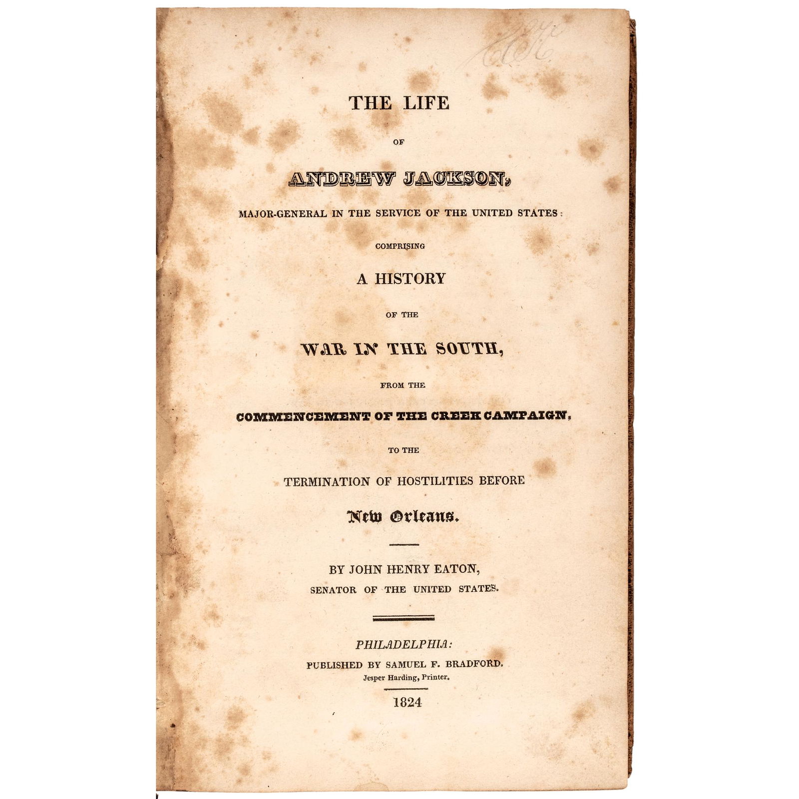 EXCEPTIONAL 1824 HISTORY OF