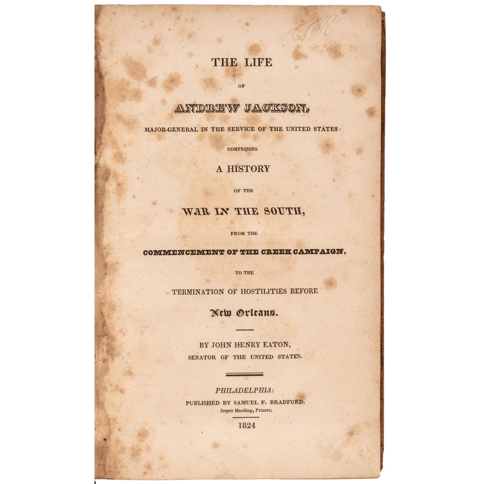 EXCEPTIONAL 1824 HISTORY OF
