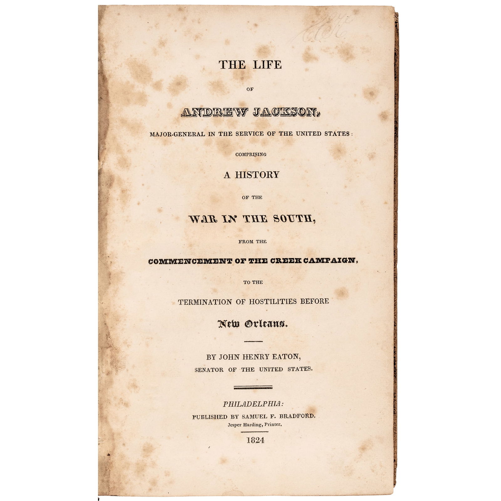 EXCEPTIONAL 1824 HISTORY OF