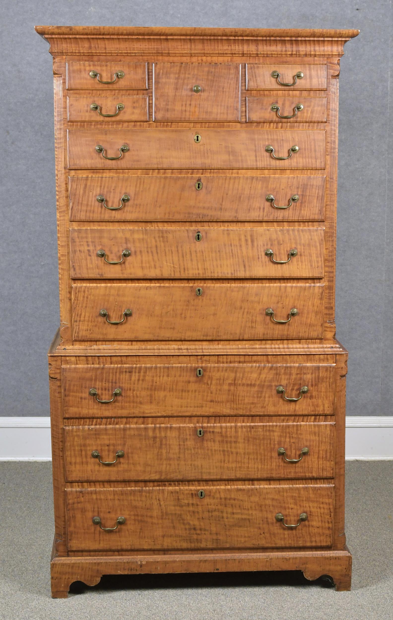 EXCEPTIONAL 18TH C. TIGER MAPLE