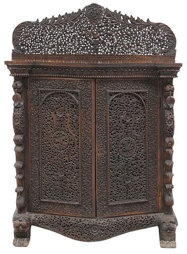 EXCEPTIONAL BURMESE CARVED HARDWOOD