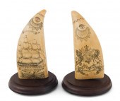 EXCEPTIONAL PAIR OF SCRIMSHAW