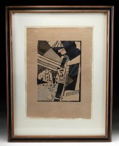 EXHIBITED JEAN POUGNY LINOCUT