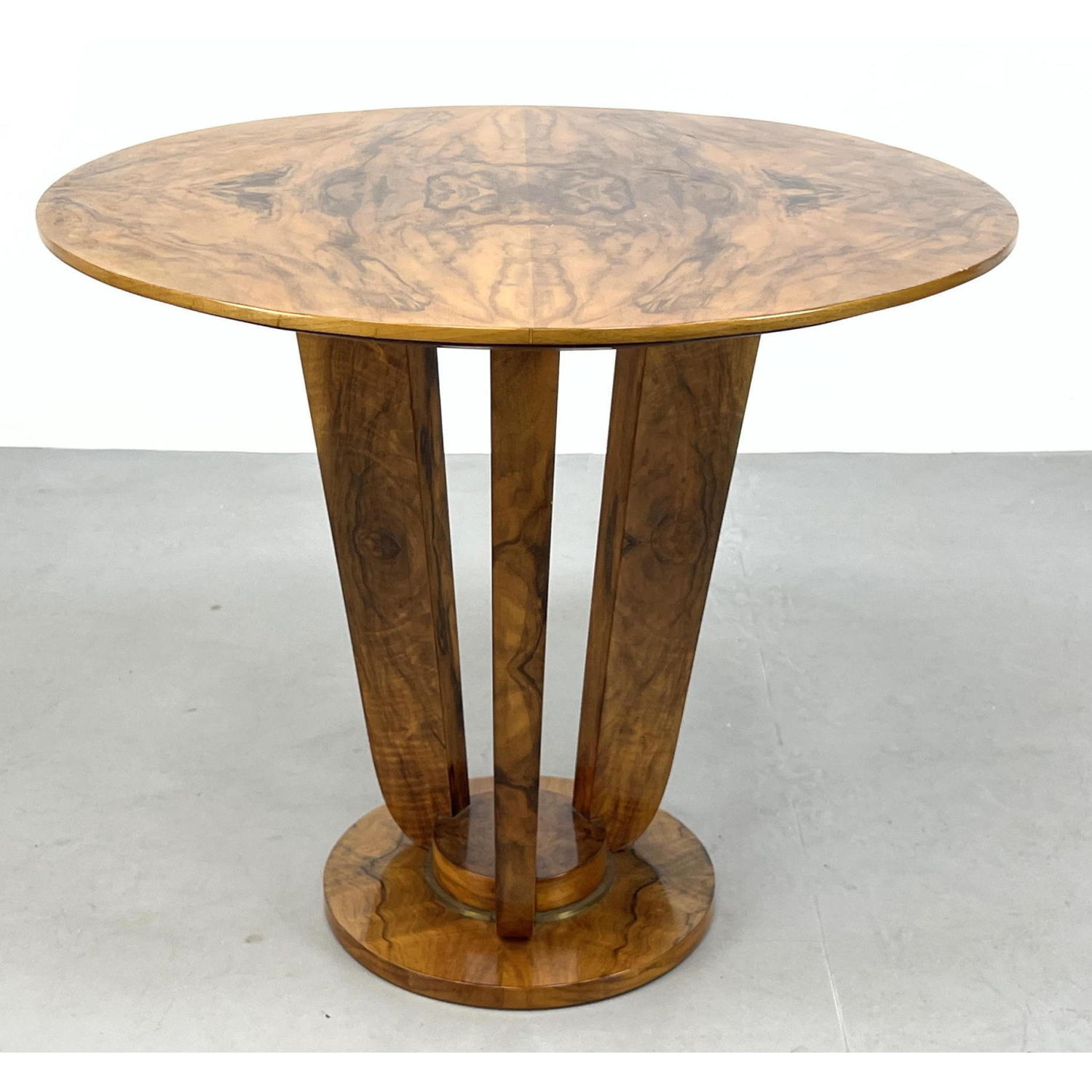 Exotic Wood Art Deco Round Side