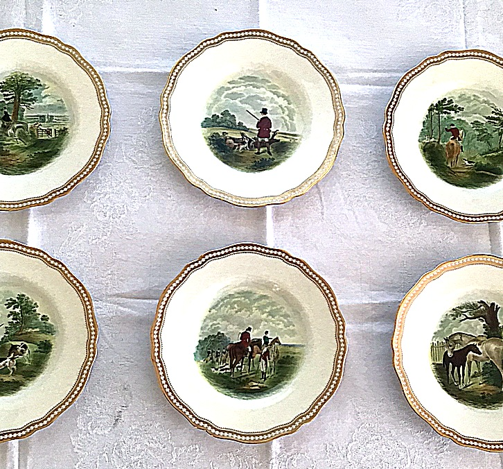 9 DAVIS COLLAMORE HUNT SCENE PLATES