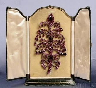 Antique Silver and Garnet Brooch, 18th Century