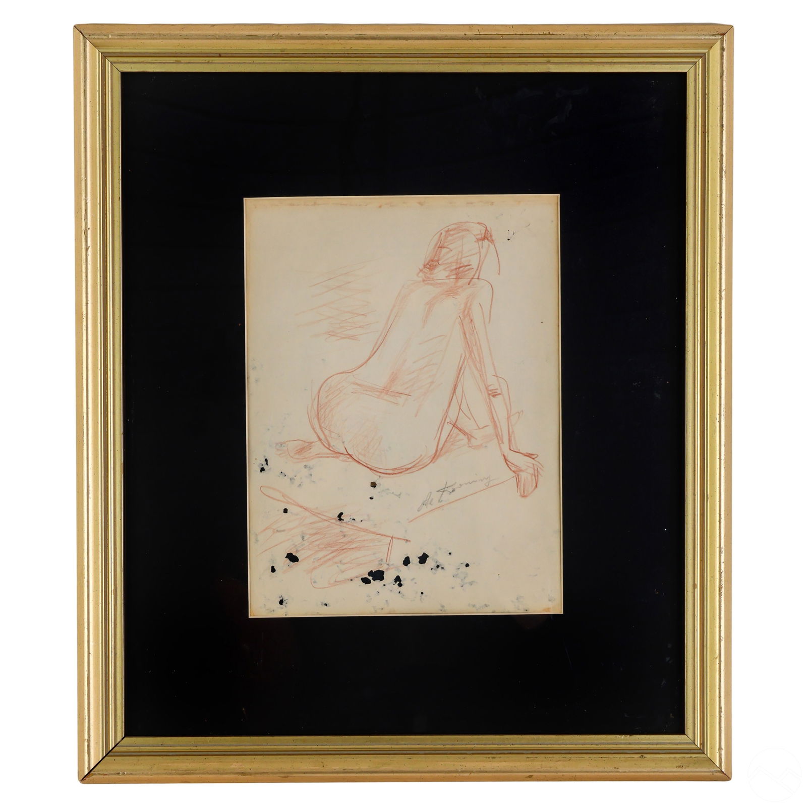EXPRESSIONIST NUDE DRAWING AFTER