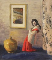 EXPRESSIONIST OIL ON CANVAS PA