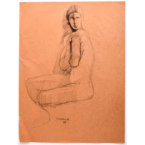 EXPRESSIONIST SKETCH ON PAPER BY