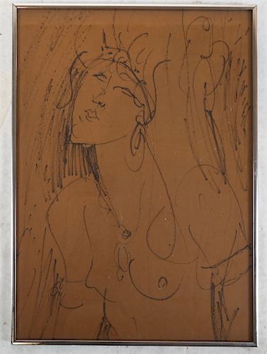 EXPRESSIONIST-STYLE DRAWING OF NUDE