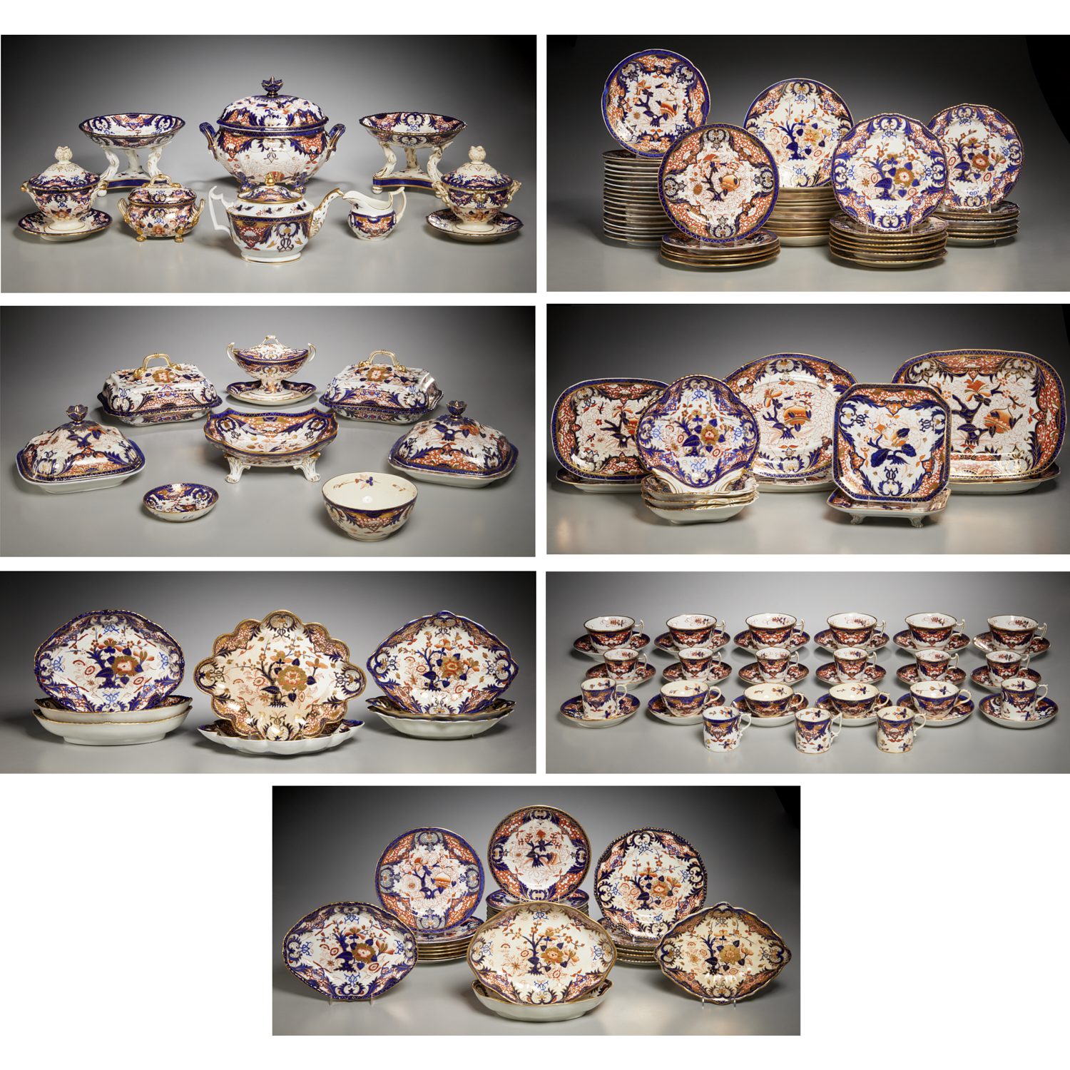 EXTENSIVE ENGLISH KING'S DINNERWARE