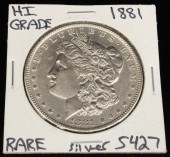 EXTREMELY RARE 1881 MORGAN SIL