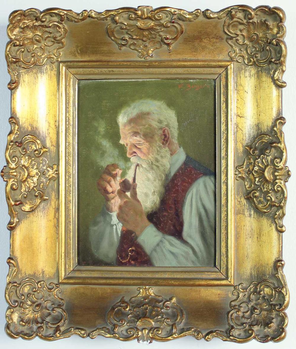 F. BERGER OIL ON CANVAS, WHITE