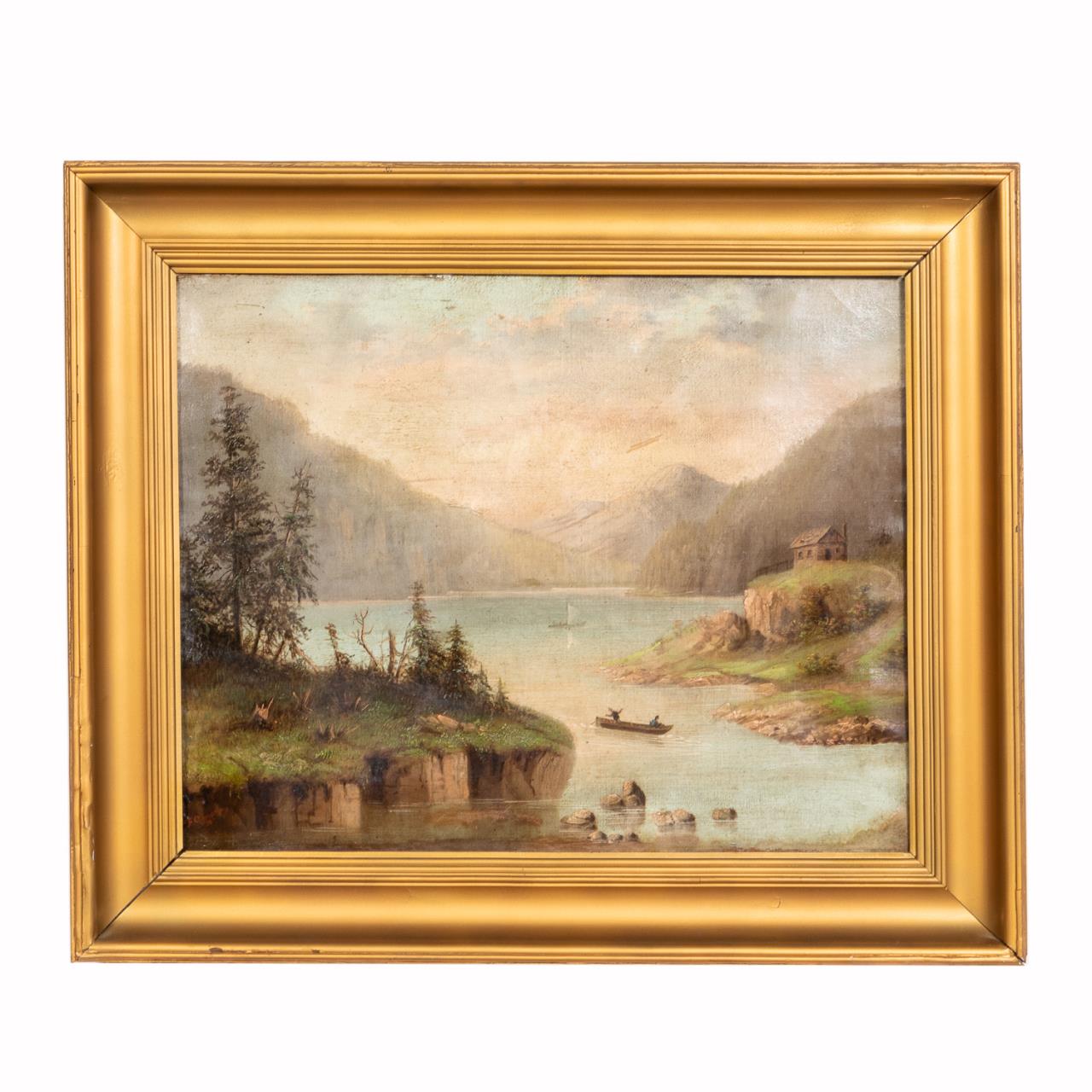 F. COMPTON, OIL ON CANVAS, MOUNTAIN