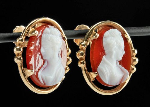 F & F FELGER GOLD & GLASS CAMEO