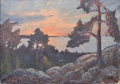 F. GARD, TONALIST LANDSCAPE, W