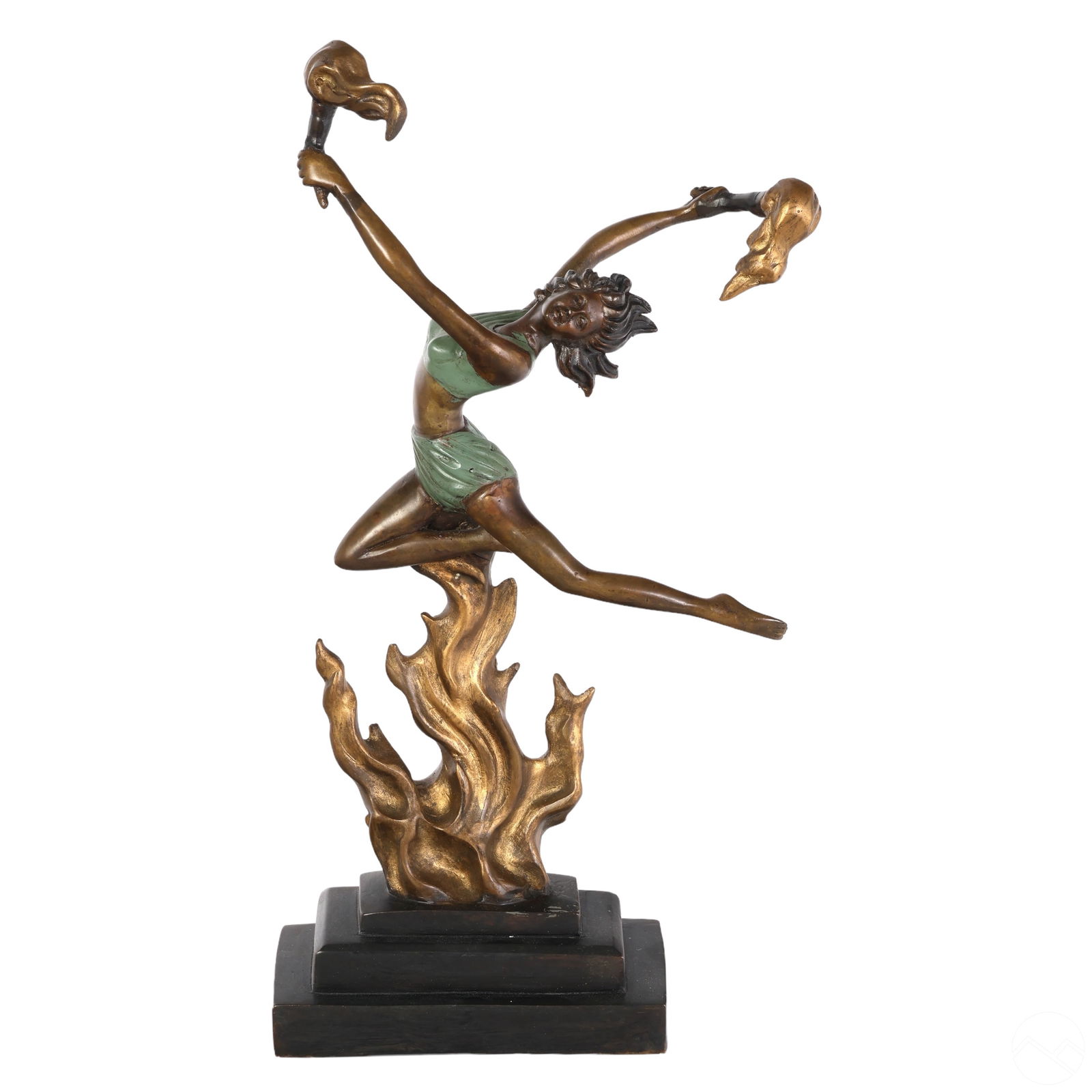 F. PREISS 1862-1943 BRONZE FLAME