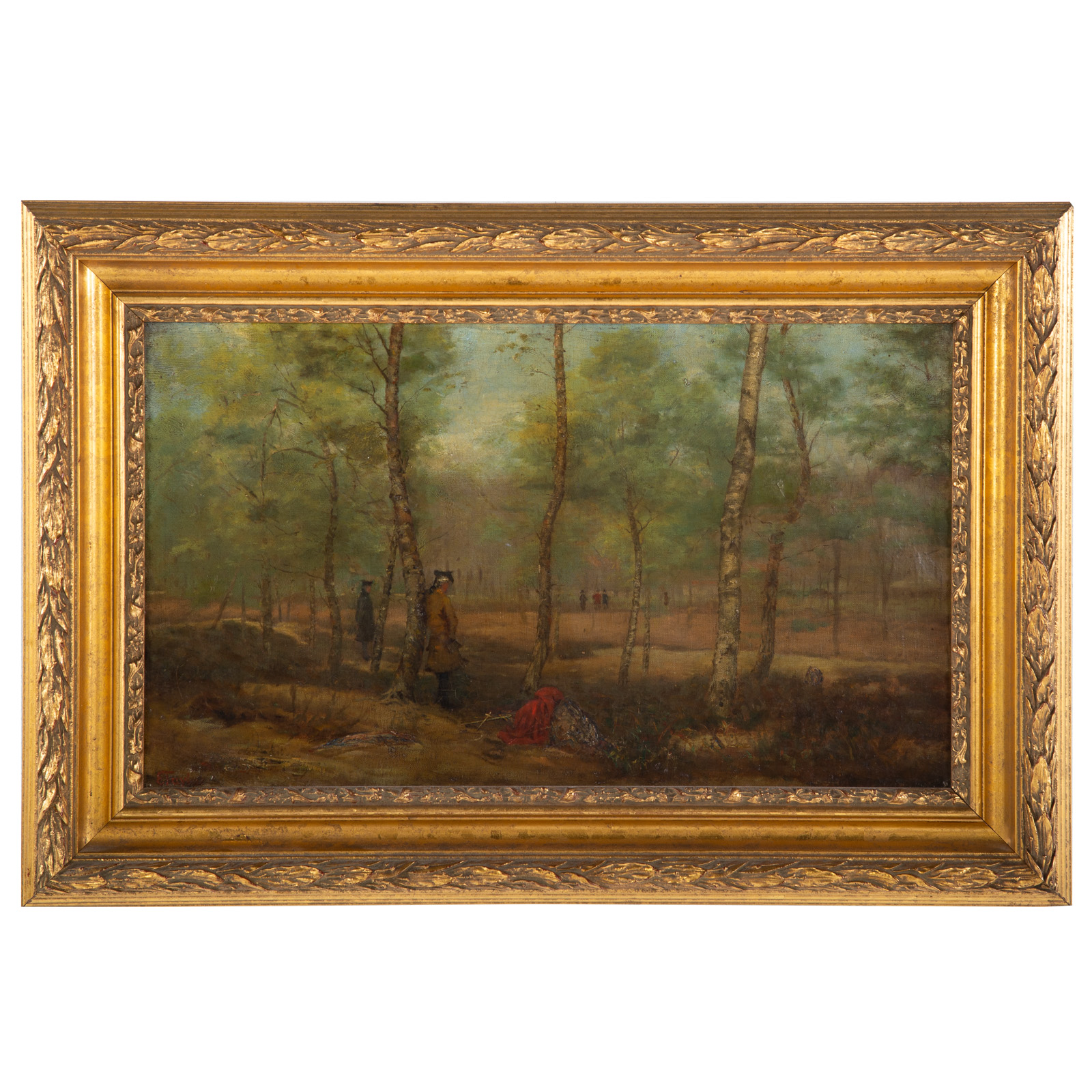 F. TAYLOR. FIGURES IN A FOREST, OIL