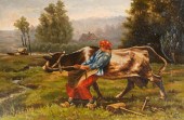 F. TRAVER OIL ON CANVAS WOMAN