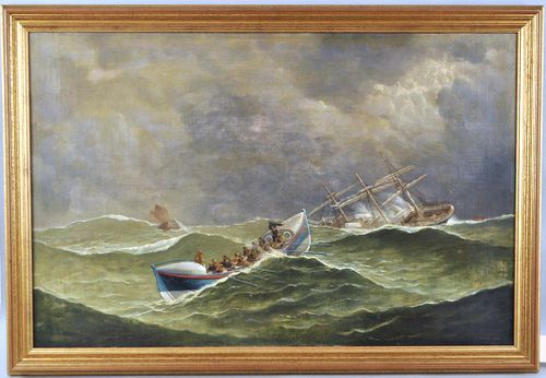 F. TUDGAY, MARINE PAINTING "TO