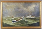 F. TUDGAY, MARINE PAINTING "TO