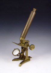 F. WEST LONDON BRASS MICROSCOP