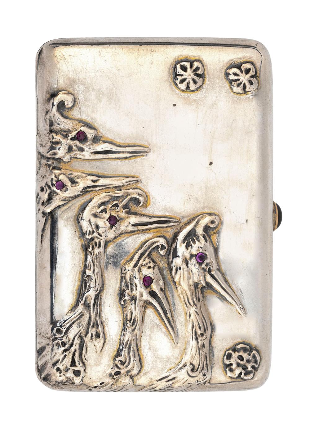 FABERGE 84 ZOLOTNIK SILVER AND RUBY