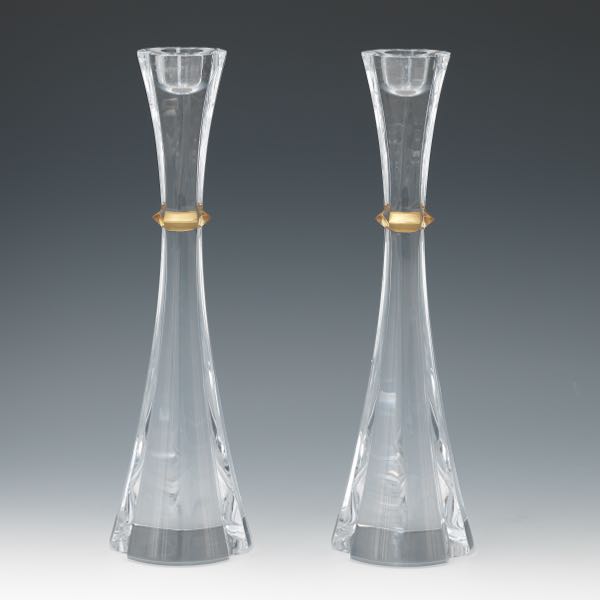 FABERGE CRYSTAL "LUMINAIRE" PAIR OF