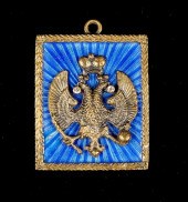 FABERGE ENAMELED SILVER EAGLE