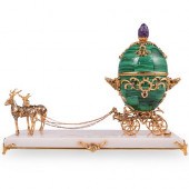 FABERGE MALACHITE REINDEER COA