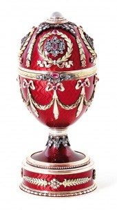 Faberge style diamond-set gold
