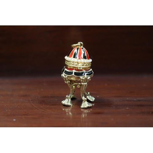 Faberge style gilt silver egg