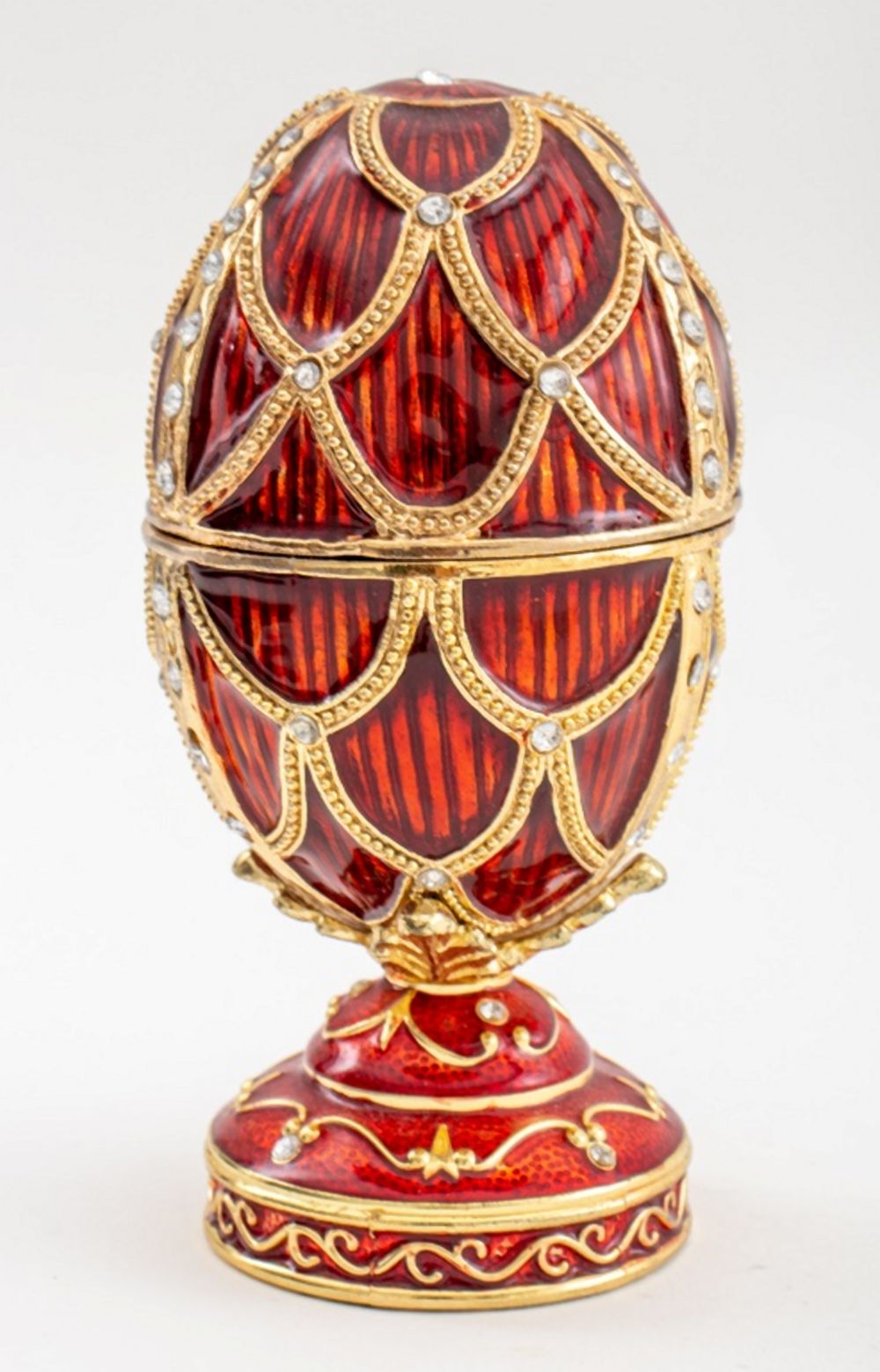 FABERGE STYLE RED ENAMEL MUSICAL