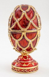 FABERGE STYLE RED ENAMEL MUSIC