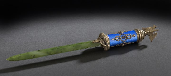 Faberge-Style Silver-Gilt, Enamel