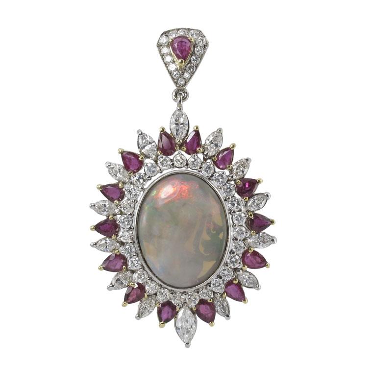 FABULOUS OPAL DIAMOND AND RUBY GOLD