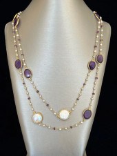 FACETED AMETHYST AND FRESH WAT