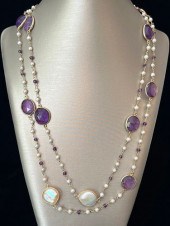 FACETED AMETHYST AND WHITE FRE