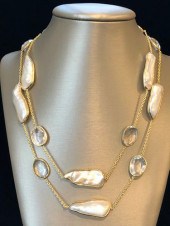 FACETED CLEAR QUARTZ AND WHITE