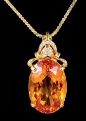 FACETED GOLDEN CITRINE AND DIA