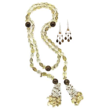 Faceted Rock Crystal, Lemon Citrine
