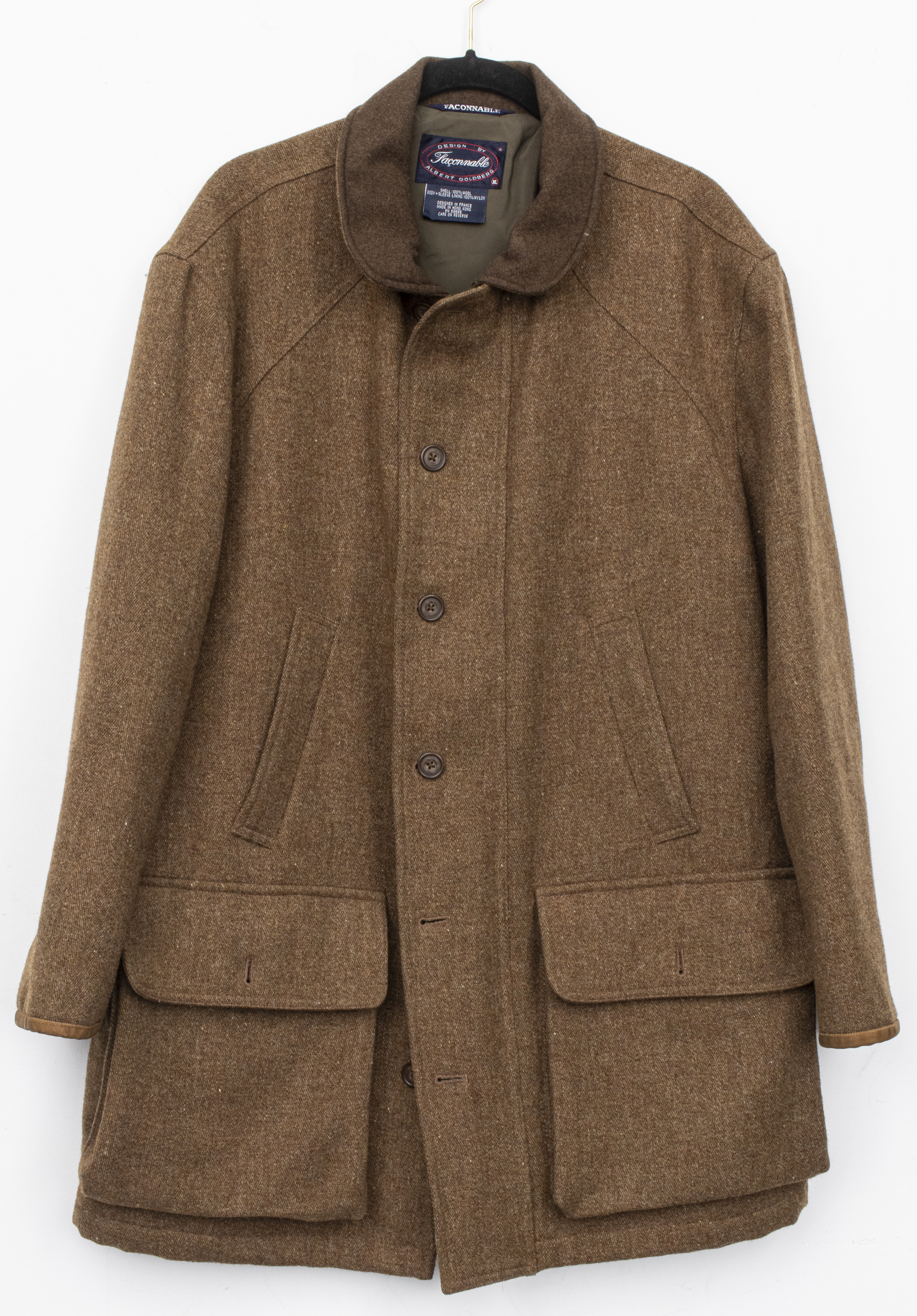 FACONNABLE MEN'S BROWN WOOL PEA