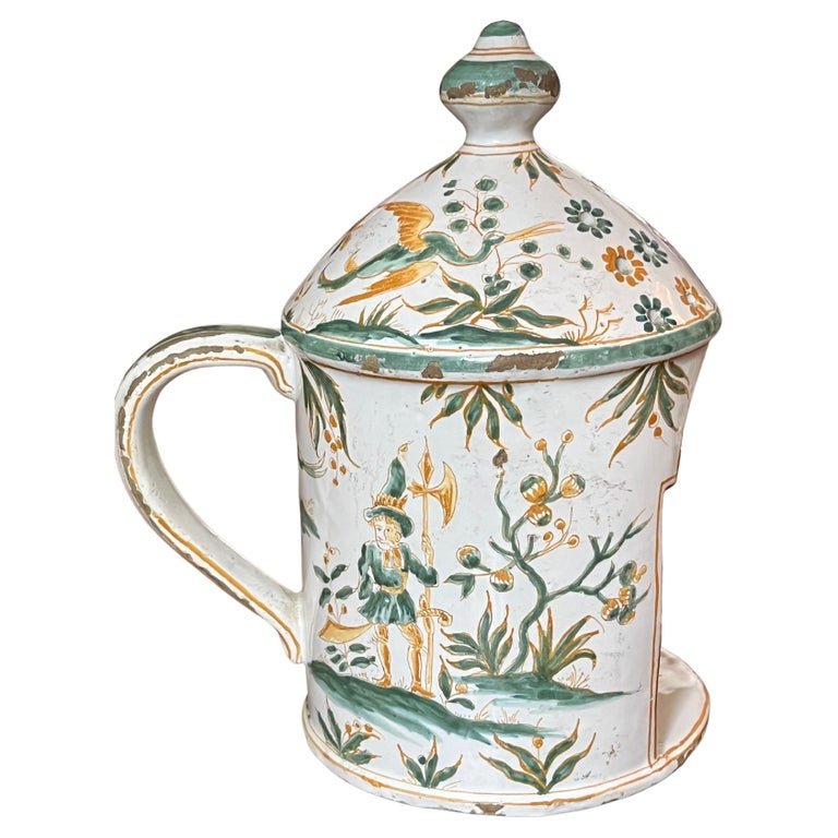 FAIENCE CANDLE HOLDER, MOUSTIERS,