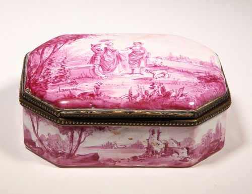 FAIENCE DE MARSEILLE ENAMEL BOX,