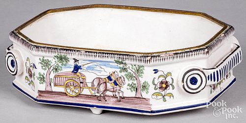 FAIENCE OPEN DISH, 19TH C.Faience