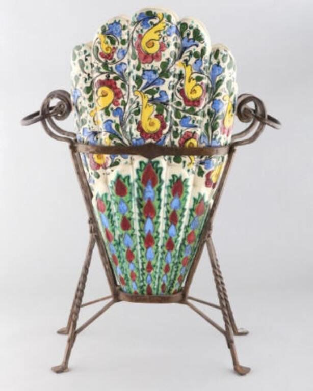 FAIENCE POTTERY UMBRELLA STANDA