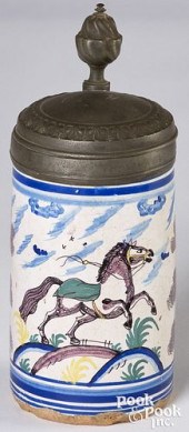 FAIENCE TANKARD, 18TH C.Faienc