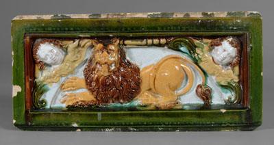 Faience wall tile, rectangular